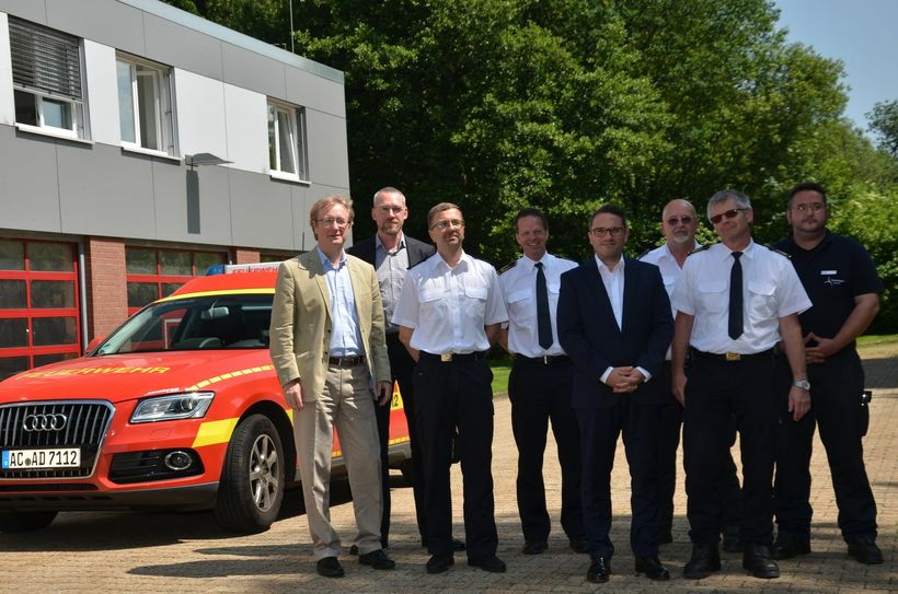 Der SPD-Landtagsabgeordnete Stefan Kämmerling war zum Arbeitsgespräch im Katastrophenschutzzentrum in Simmerath. Im Rahmen der Aktionswoche der Feuerwehren lauschte er den Sorgen und Nöten der Notfallhelfer. Foto: T. Förster