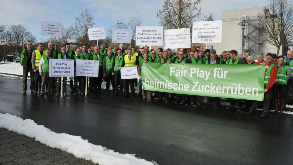 Die rheinischen Zuckerrübenanbauer demonstrierten für einen fairen Wettbewerb.