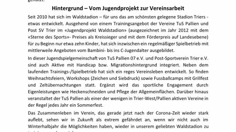 Offener Brief  -  Waldstadion