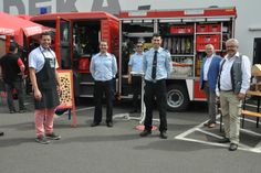 Warben für die Freiwilligen Feuerwehren in der VG Kaisersesch (von links): Stefan Ziegler, Edeka Ziegler, Mike Kaiser, stellvertretender Wehrleiter, Daniel Thomas Geis, Landesfeuerwehrverband, Tim Etzkorn, Wehrleiter, Gerhard Weber, Stadtbürgermeister Kaisersesch, Albert Jung, VG-Bürgermeister.