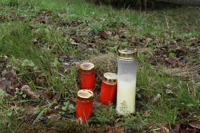 Viele Menschen im Hochwald sind geschockt und traurig, dass es den Biberteich gegenüber der Kaserne nicht mehr gibt. Als Zeichen ihrer Betroffenheit haben sie an einigen Stellen am Teich Grableuchten aufgestellt.