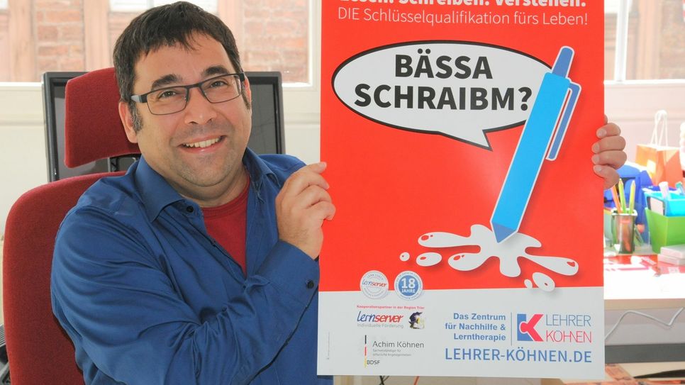 Wer "Bässa Schraibm" will, ist in Achim Köhnens Schweicher "Zentrum für Nachhilfe und Lerntherapie" der richtigen Adresse. Foto: Schmieder
