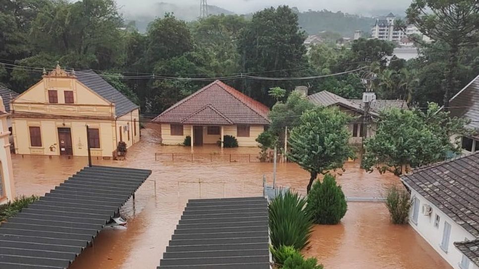 Überschwemmung in der Simmerner Partnerstadt Igrejinha in Rio Grande do Sul.