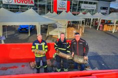 Mit Sandsäcken machten Helfer der Kirner Feuerwehr die Marktstände sturmsicher. Foto: Sebastian Schmitt