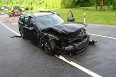 Auf der L 46 bei Gemünden kam es zu einem Verkehrsunfall. Foto: Polizei