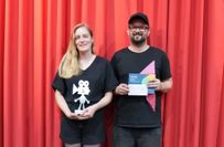 Die Gewinner des Kurzfilm-Wettbewerbes Bastian Brunke und Theresa Valentin.