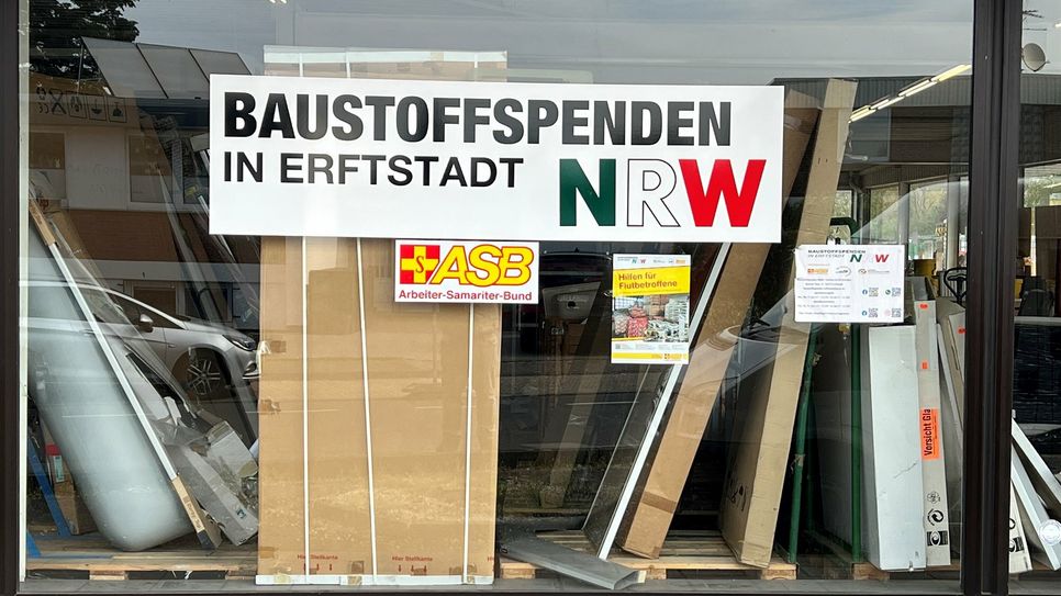 Das Baustoffspendenlager in Erftstadt bleibt bis Anfang Dezember 2023 geöffnet.