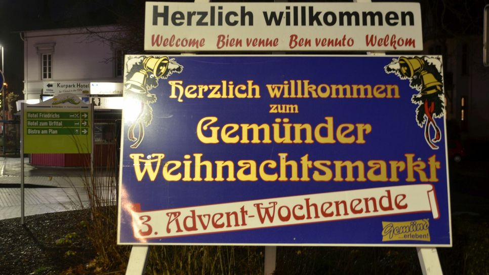 Der Weihnachtsmarkt in Gemünd findet statt, allerdings kann der verkaufsoffene Sonntag nicht stattfinden.