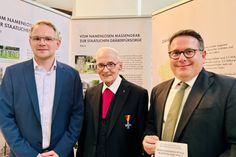 MdL und Vorsitzender des VDK Rheinland-Pfalz Martin Haller, Ordensprälat Friedrich Kreutz und ADD-Präsident Thomas Linnertz