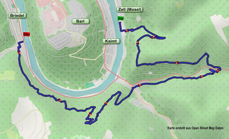 Karte erstellt aus Open-Streetmap-Daten