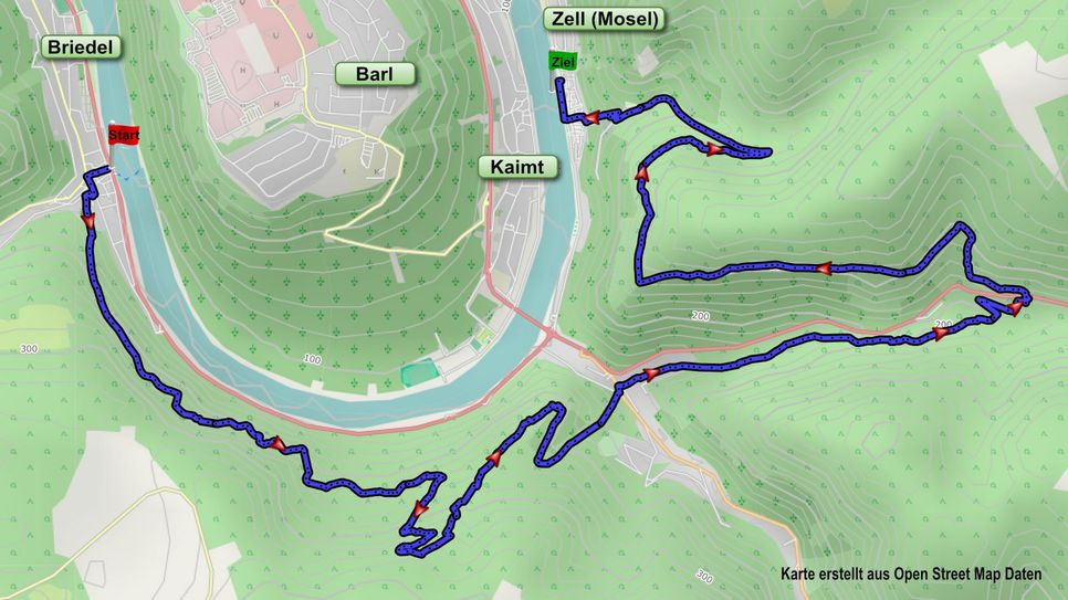 Karte erstellt aus Open-Streetmap-Daten