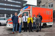 Steuergruppen-Sitzung im Februar an der Hauptfeuerwache in Aachen (v.l.): Martin Duske, Diana Mowat, Stefan Wenders, Elke Breidenbach, Simon Schröder, Kerstin Nagel, Silke Roemer und Dr. Detlef Struck. Foto: Region Aachen