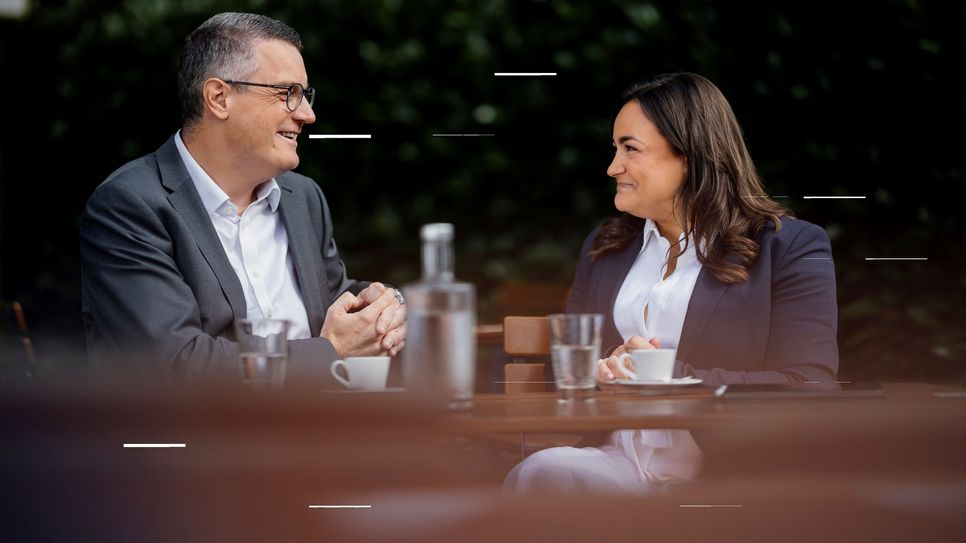 Städteregionsrat Dr. Tim Grüttemeier und die CDU-Bundestagsabgeordnete Catarina dos Santos-Wintz werben bei den Wahlen 2025 wieder um das Vertrauen der Bürger.