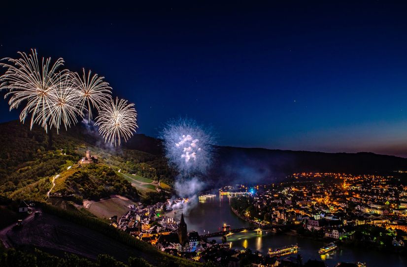 Bombastisch: Das Feuerwerk zum Weinfest.