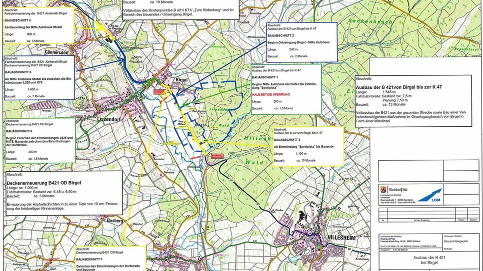 Die Gesamtmaßnahme wird in mehrere Bauabschnitte unterteilt. Grafik: Landesbetrieb Mobilität