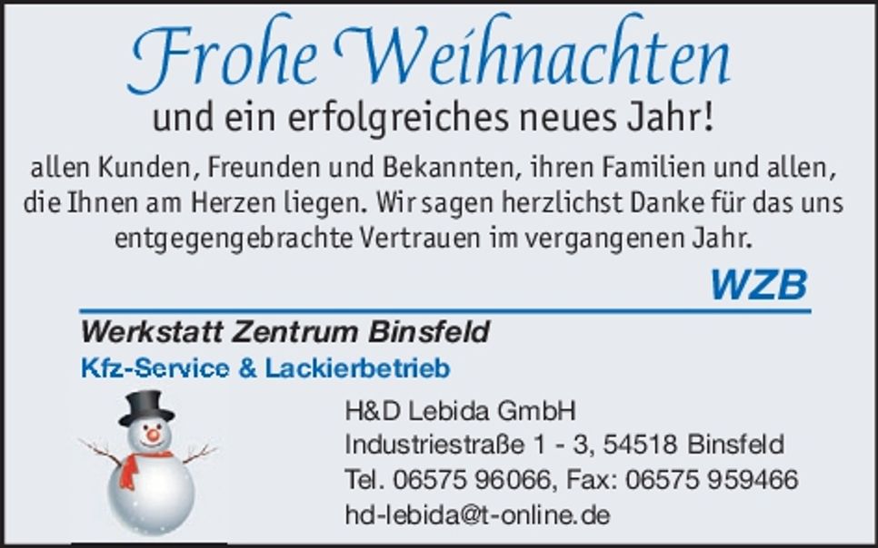 HK Weihnachtsgrüße Binsfeld