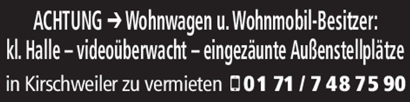 ACHTUNG WOHNWAGEN+WOHNMOBIL