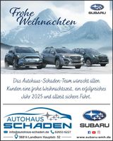 Das Autohaus Schaden Team wünscht 