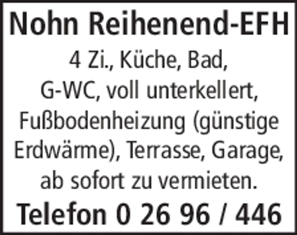 Nohn Reihenend EFH