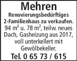 Renovierungsbedürftiges 2-Familienhaus 