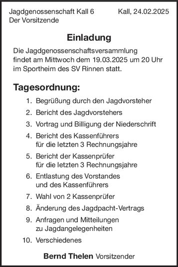 Jagdgenossenschaft Kall 6