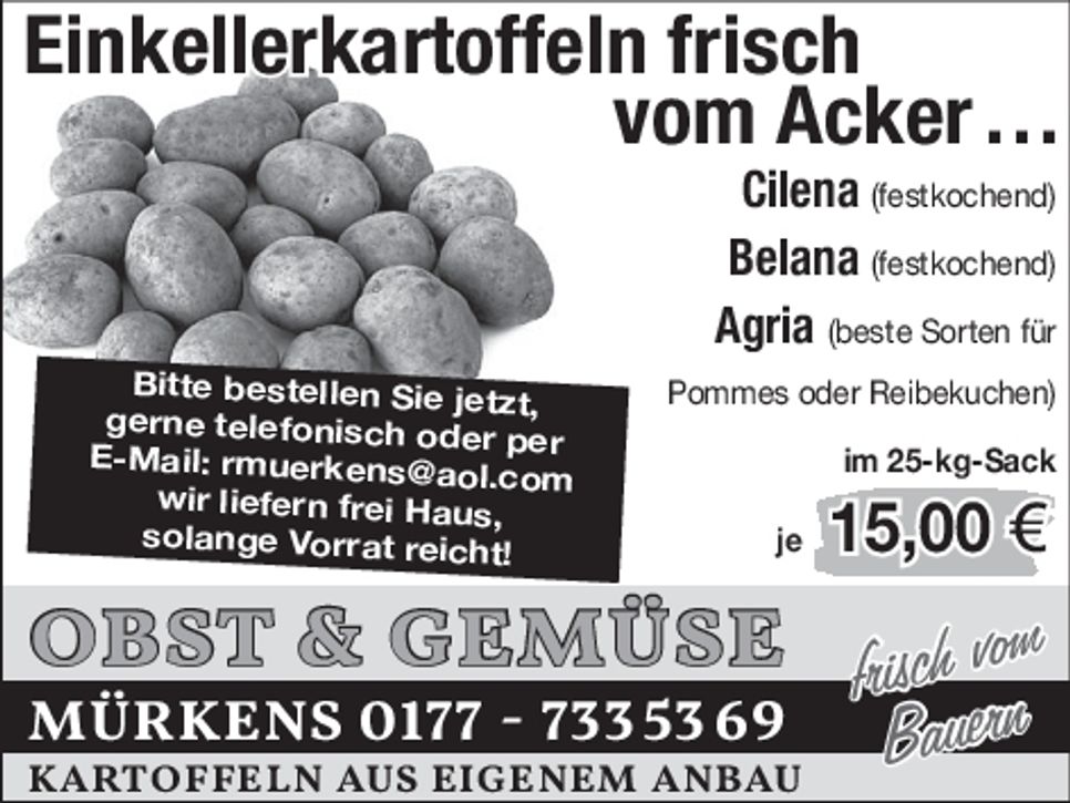 Einkellerkartoffeln frisch vom Acker...