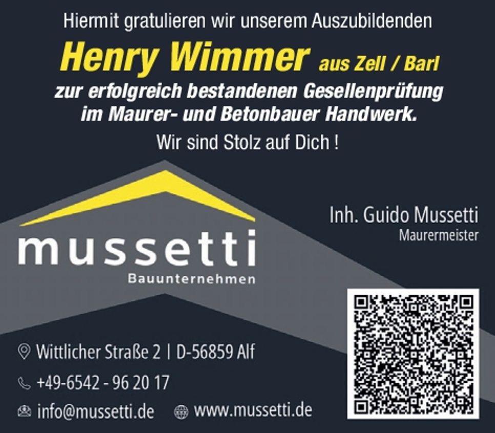 Gratulation Henry Wimmer