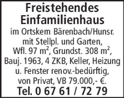 Einfamilienhaus, Bärenbach