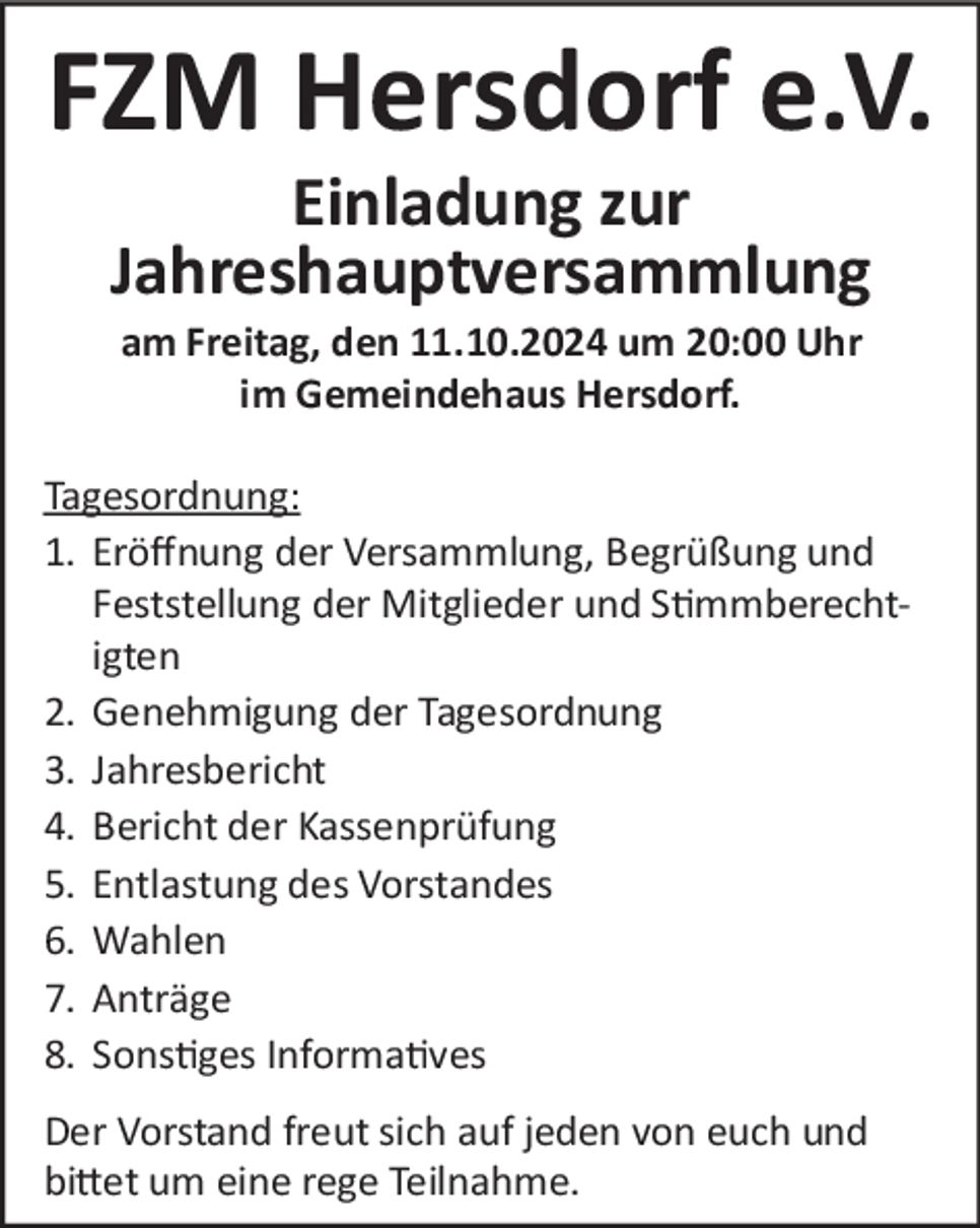 Jahreshauptversammlung 