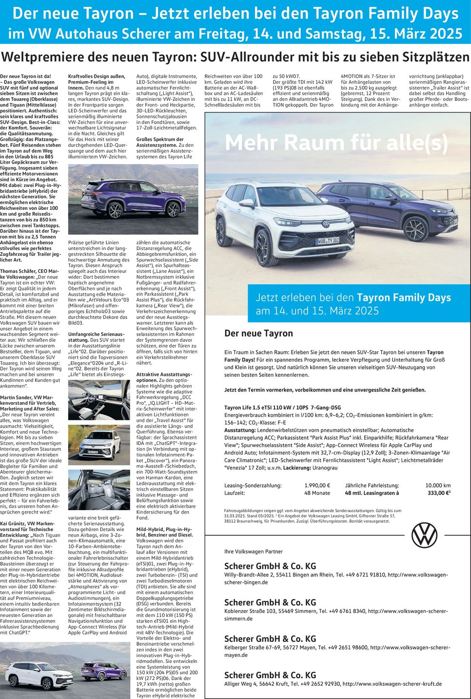 VW Tayron Family Days 14./15.02.2025