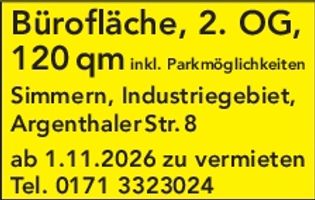 Vermietung Bürofläche