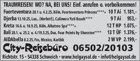 Urlaub gesucht 