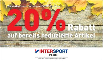 20 % auf reduzierte Ware...