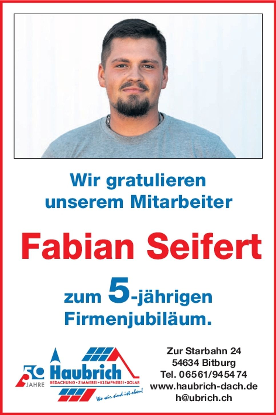 Fabian Seifert 5 Jahre