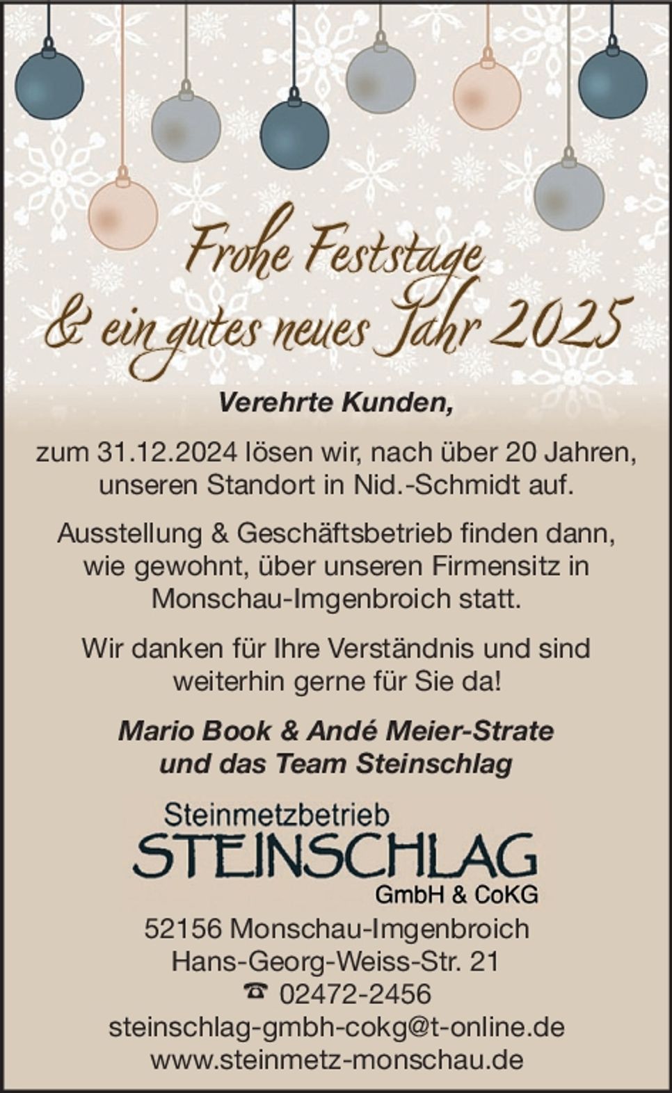 Steinschlag - Weihnachtsgruss - etc. 