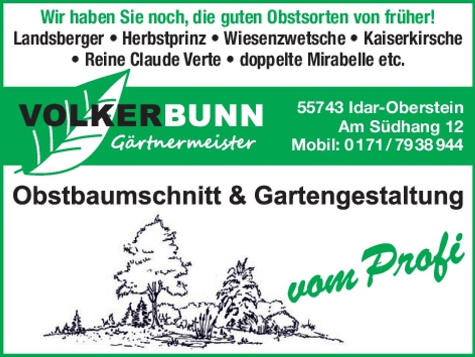 Obstbaumschnitt & Gartengestaltung