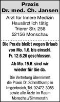 Praxis geschlossen