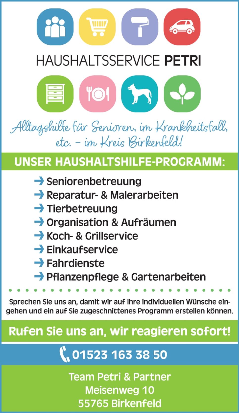 Unser Haushaltshilfe-Programm