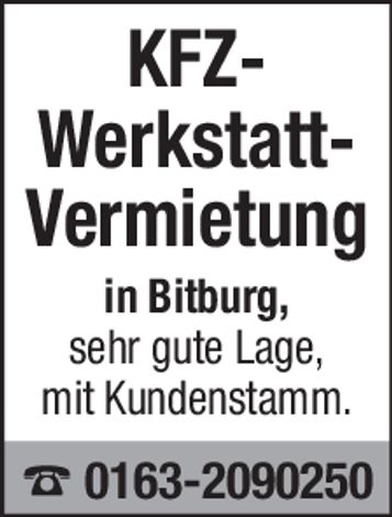 KFZ-Werkstatt - Vermietung