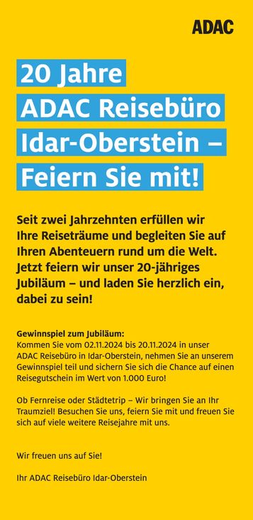 20 Jahre Reisebüro Idar-Oberstein