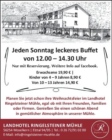 Sonntagsbuffet/ Weihnachtsfeiern