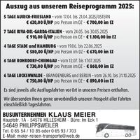 Auszug aus unserem Reiseprogramm 2025