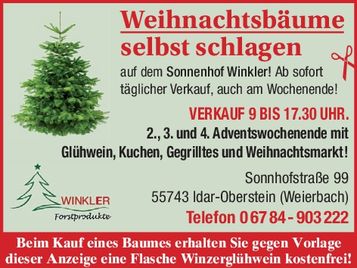 Weihnachtsbäume selbst schlagen