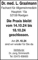 Die Praxis bleibt vom 14.10.. bis ...