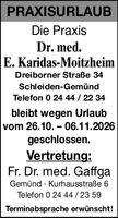 Praxis Urlaub