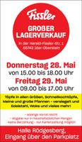 Großer Lagerverkauf 28.29. Mai