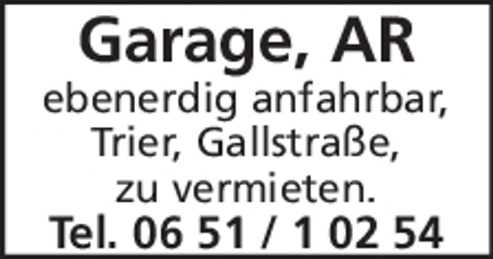 Garage - Trier Gallstraße