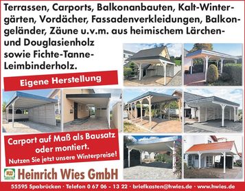 Carport - Winterpreise