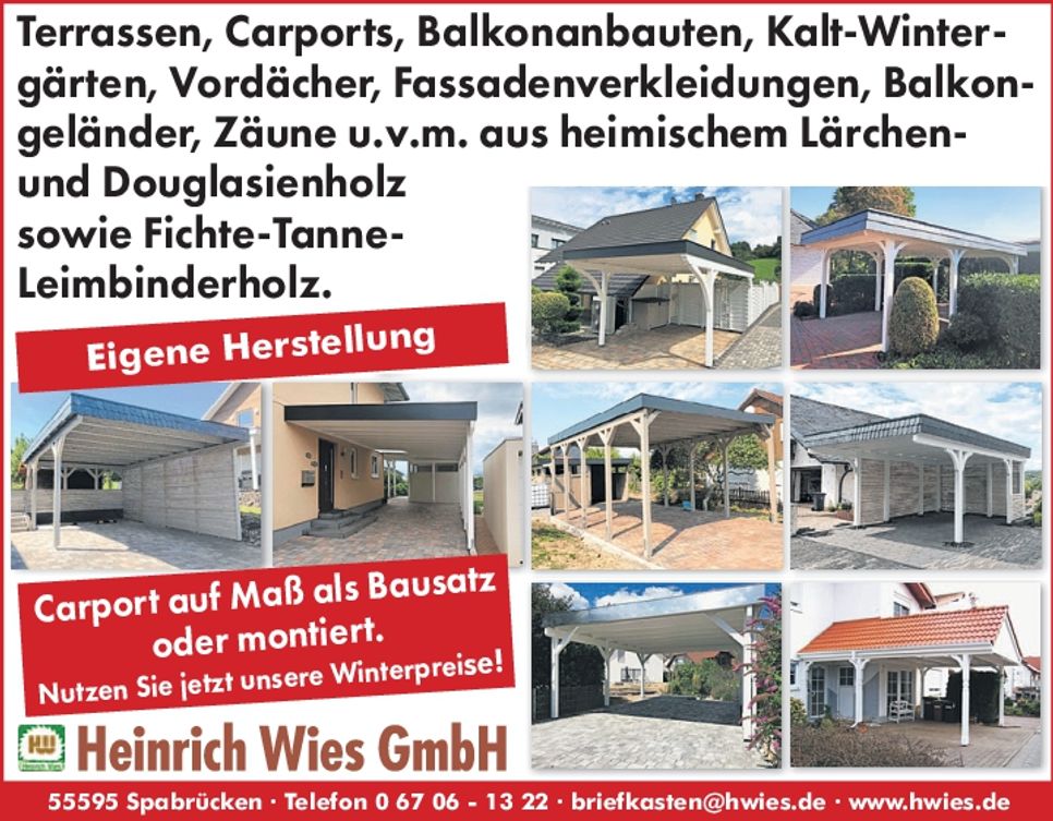 Carport - Winterpreise