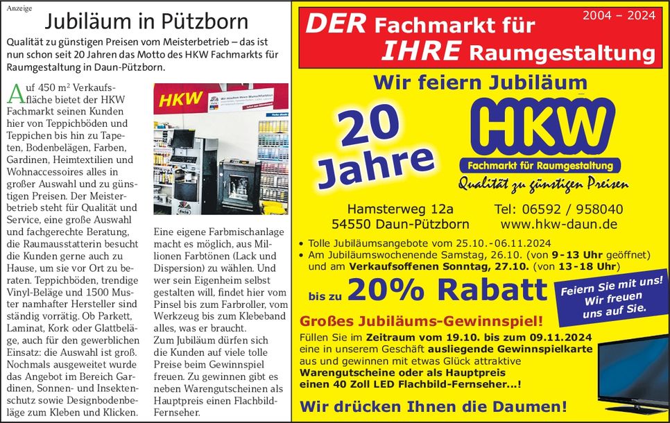 Jubiläum 20 Jahre HKW